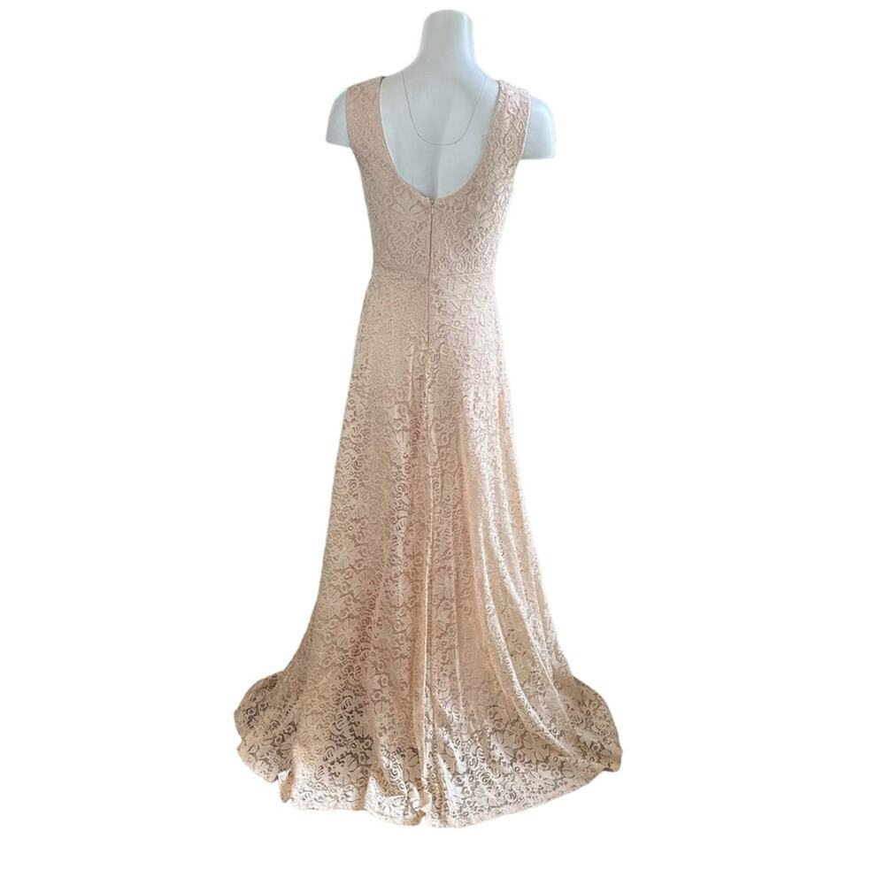 Lulus Luciana Blush Floral Lace Scoop Back Maxi Dress Wedding Prom Small S - Picture 8 of 12